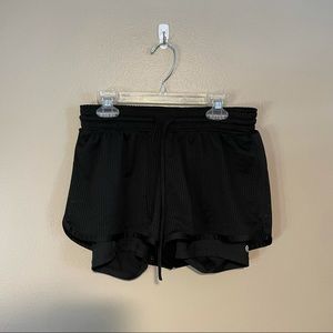 Black Champion Shorts with Spandex Leg